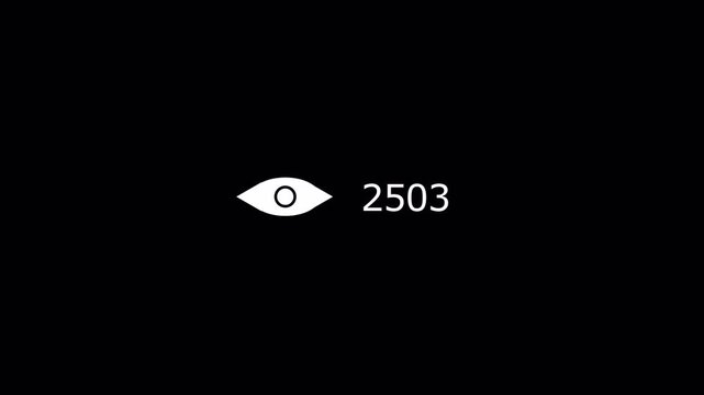 5000 views animation with view icon in 4K animation with alpha channel on transparent background five thousand views animation 