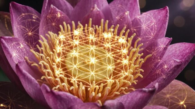 Sacred Geometry Flower of Life Lotus Meditation Symbol, Spiritual Enlightenment, Cosmic Harmony