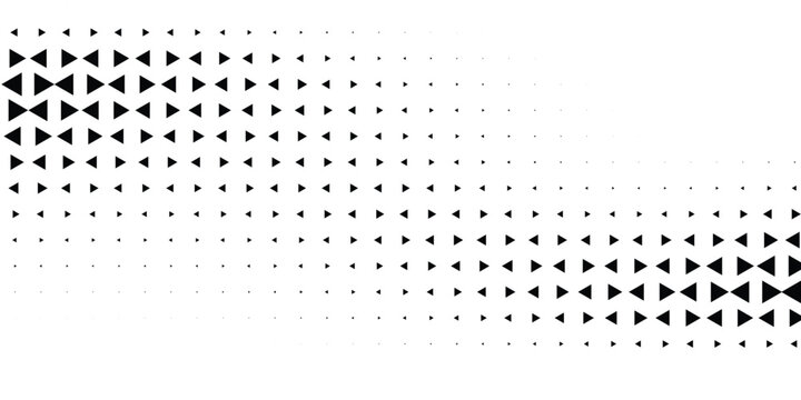 Abstract geometric black and white deco art halftone hexagone and triangle print pattern