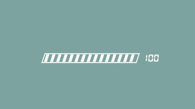 Horizontal progress bar with 75 percent loading on muted teal background
