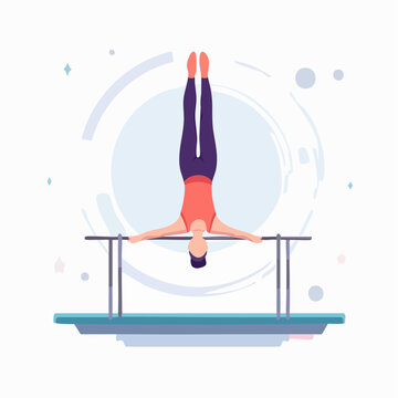 Gymnast performing on parallel bars