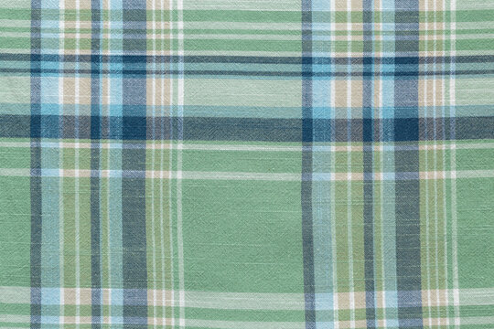 blue and green checkered fabric cotton texture