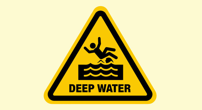 Deep Water Warning Sign Icon