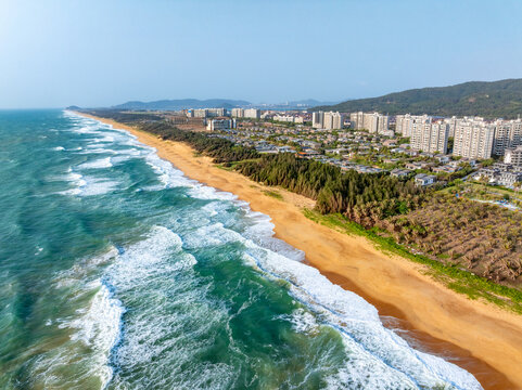 aerial view of waves on the beach