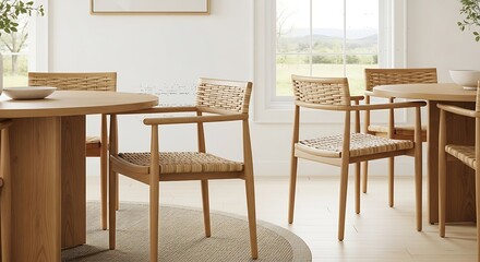 Fototapeta premium table and chairs in a restaurant