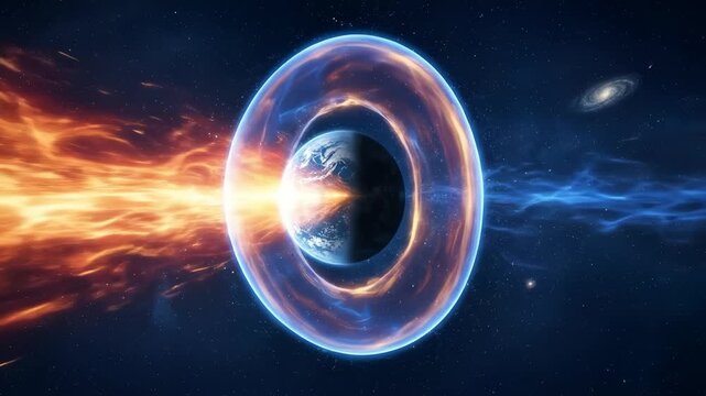 Planet Protected by Energy Shield From Cosmic Forces