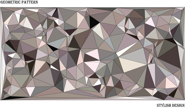 Abstract geometric background with triangular polygons in muted pastel colors, low poly style vector illustration