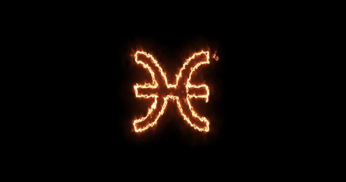 Seamless looped animation featuring a futuristic 3D Pisces zodiac sign icon. This looping video background provides a beautiful dynamic backdrop for astrological forecasts.
