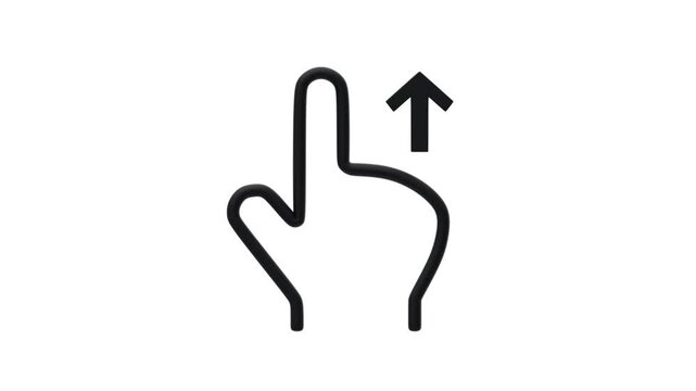 Swipe Up Gesture - White