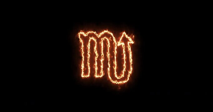 Dynamic seamless looped animation showcasing the cosmic Scorpio zodiac sign symbol. Elevate your video production with this premium astrological motion background.