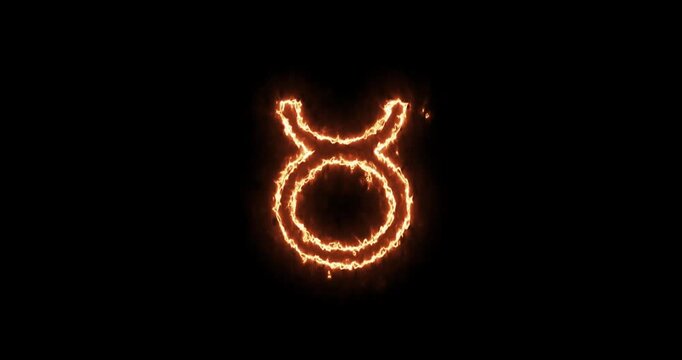 Dynamic seamless looped animation showcasing the modern Taurus zodiac sign symbol. Elevate your video production with this premium astrological backdrop.