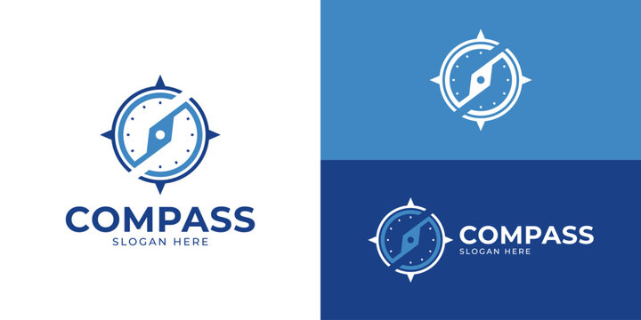 Creative simple compass logo template. Compass symbol, northstar logo design vector illustration.
