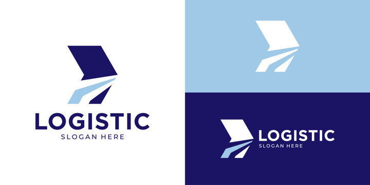 Creative simple logistics logo template. Modern delivery service logo design vector illustration.