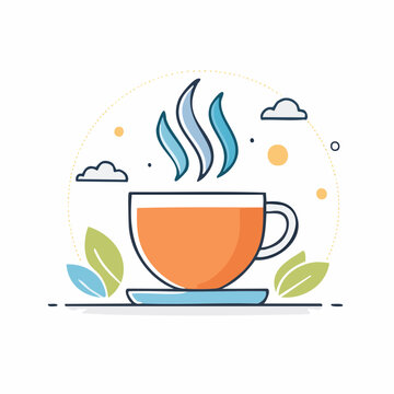 Steaming Cup of Tea Illustration