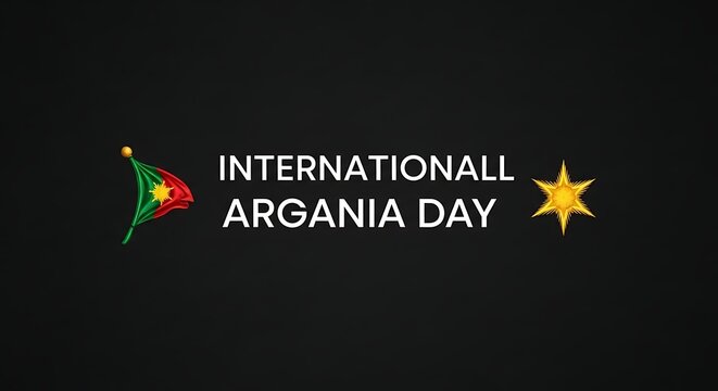 International argania day celebration graphic design with star and flag