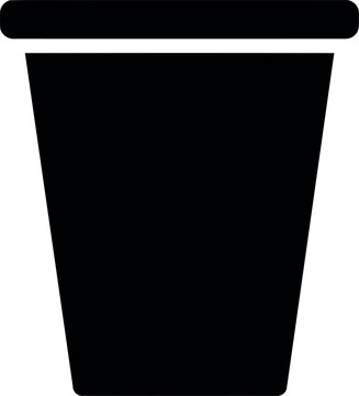 Cup silhouette illustrates a standard drinking vessel suitable for coffee, tea, or water, acting as a functional graphic icon for restaurant menus and cafeteria signage systems.