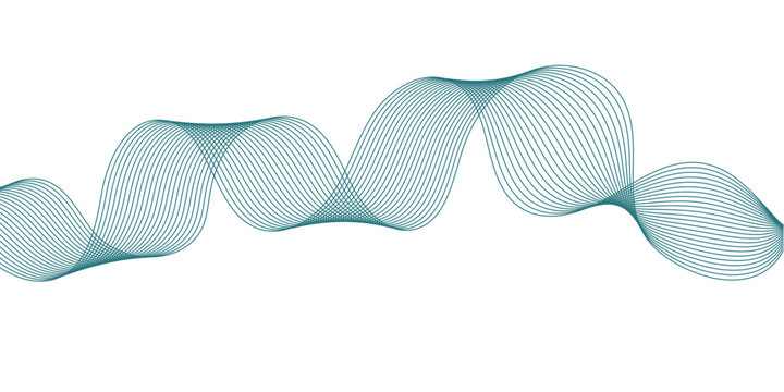 Abstract blue wave ribbon mesh pattern, smooth sinusoidal curve vector, modern fluid motion design, digital frequency oscillation background illustration
