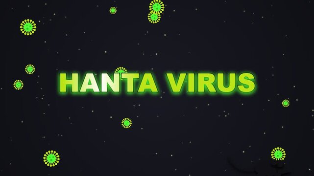 Hantavirus pulmonary syndrome microscopic view of virus particles on dark background