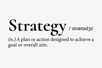 Obraz premium Strategy definition, dictionary word typography