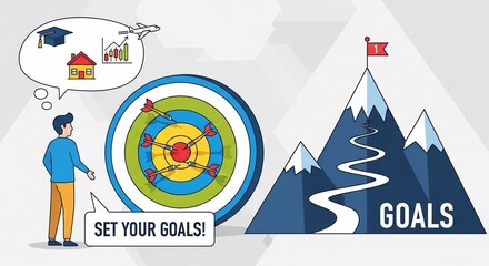 Naklejka premium Achieving goals illustration