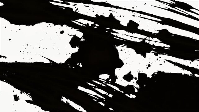 Dynamic Black Ink Brush Strokes Animation