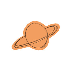 Hand-Drawn Saturn Planet Sticker Illustration © chloe
