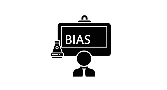 Businessman presenting bias concept.