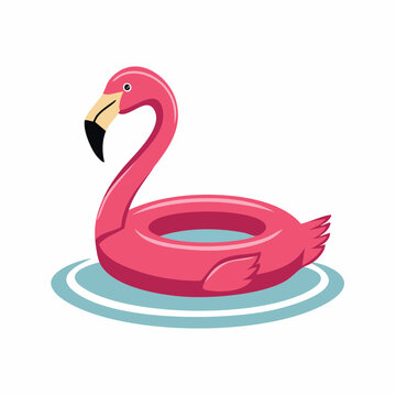 Pink Flamingo Pool Float Illustration