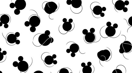 Fototapeta premium Round clustered shapes scattered in repeating pattern on white background, no seamless