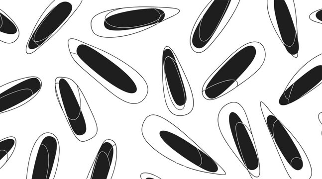 Elongated oval shapes scattered on white background, no seamless