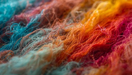 Obraz premium Professional Close Up Fabric Coloration Process With Vibrant Threads