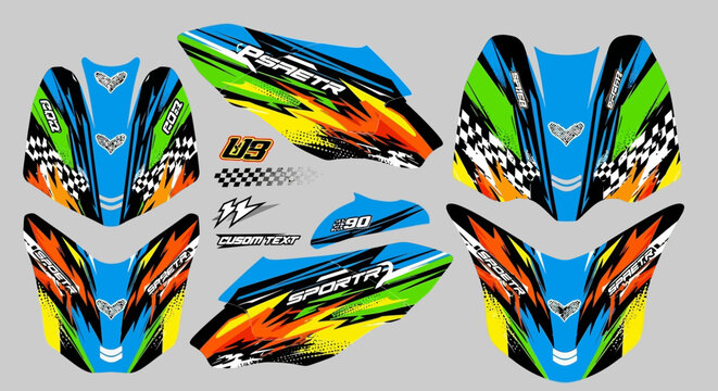 Motorcycle Decal Sticker Kit Racing Graphics Design