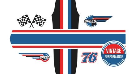 Vintage Racing Speed Performance Graphic Elements Set © Iphotis
