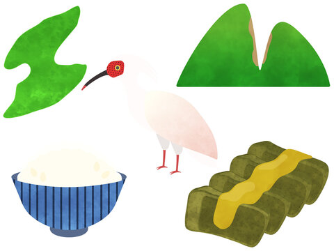 佐渡島に関するイラストセット