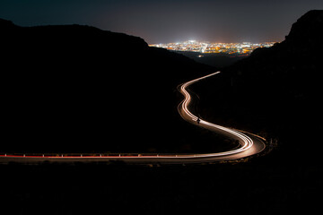 Long exposure traffic lights under clear night sky © CL Productions