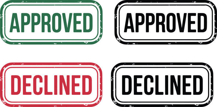 Approved and declined stamp logos
