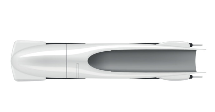 Vector design of bobsleigh sled showcasing the top view with smooth lines and simple shape in a clear white and grey style