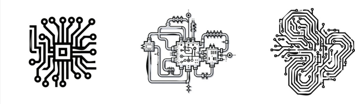 A technical network server architecture map showcases intricate data ingestion pipelines and processing hubs, rendered in a minimalist blueprint style with sharp geometric vector lines against a