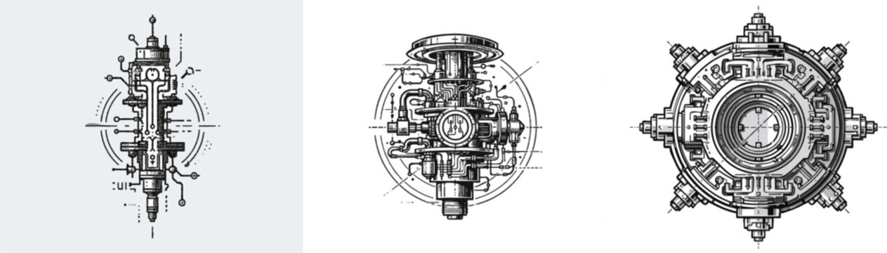 A meticulously detailed technical blueprint showcases the intricate internal architecture of a quantum computing core, featuring qubit pathways, cryostat cooling rings, and precise laser lines on a