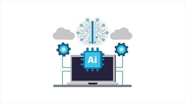  Ai processing visual  data  2D Flat Animation MP4 file