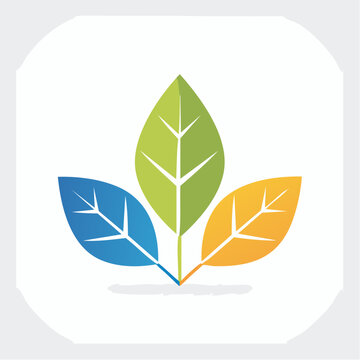 Three colorful leaves logo