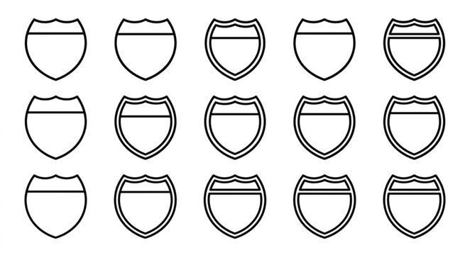 Blank Interstate Highway Signs Collection Outline.
