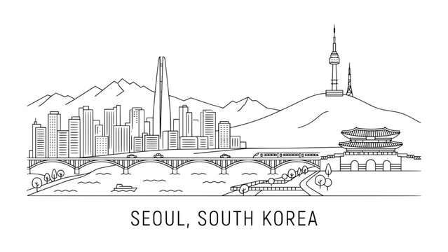 Seoul, South Korea Illustration