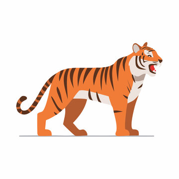 Stylized illustration of a roaring tiger