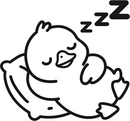 cute chick sleeping on pillow © Kenza