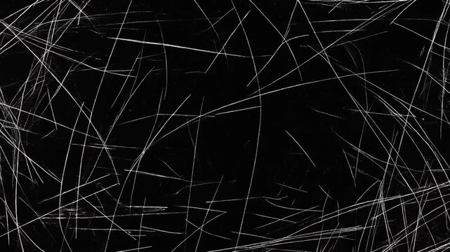Abstract scratch marks on a black background seamless loop for video editing and motion graphics