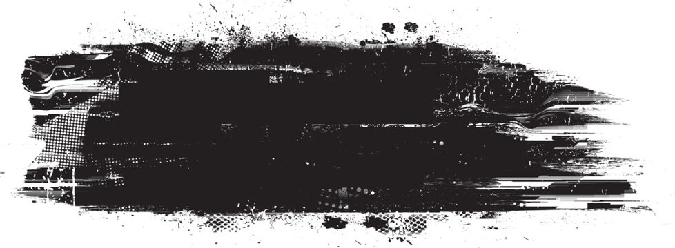 Grunge brush stroke banner with rough edges - abstract paint stroke for typography overlay. Bold brush stroke strip for web header or cover design. Textured element for design template , social media.