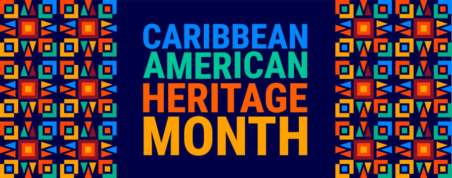 Caribbean American Heritage Month background, banner, card or poster design template is observed every year during June, to raise awareness about the mission. Vector illustration.