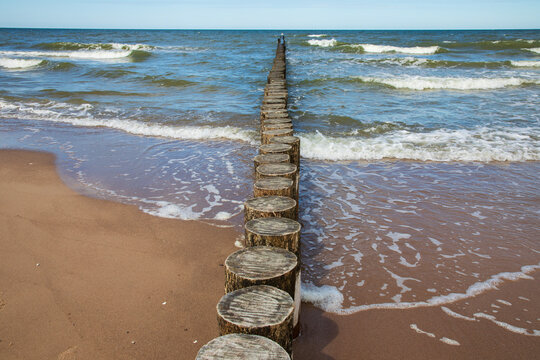 Sandy beach in Poland in Dziwnowek