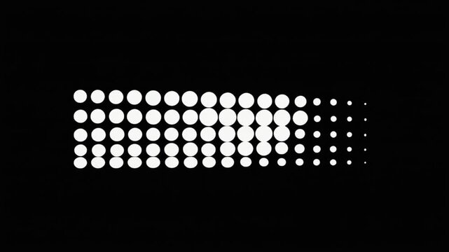 Abstract animation of white dots fading out on a black background, motion graphics
